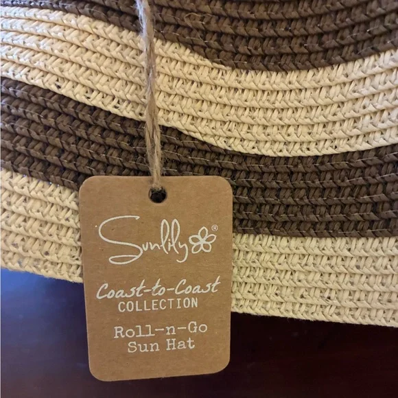 Striped Wide-Brim Sun Hat - Brown & Natural - Picture 4 of 8